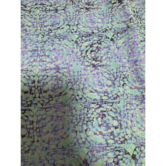 J.Jill Pull On Stretch Women’s Skirt Sz M Cottage Core Teal Lavender Ruffle Hem - Picture 3 of 7